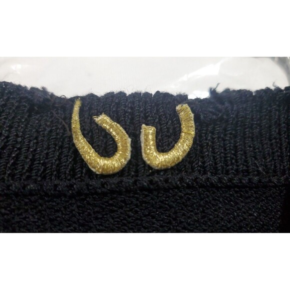 St. John Black Gold Button Down Cardigan Sweater Santana Knit Medium Classic - Picture 10 of 10